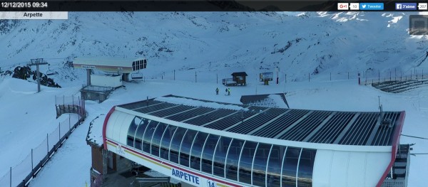 2015 12 12 Arcs ouverture de la saison Arpette Bois de l Ours premiers skieurs.jpg