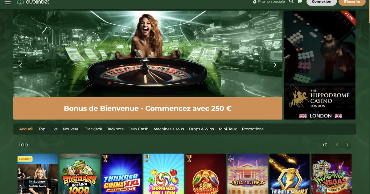 Dublinbet : Bonus 100 % Jusqu'&agrave; 250 &euro; et 500+ Jeux